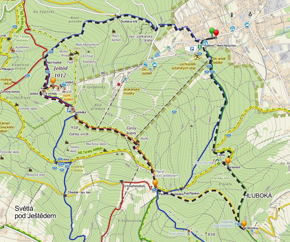mapa Liberecké okolí